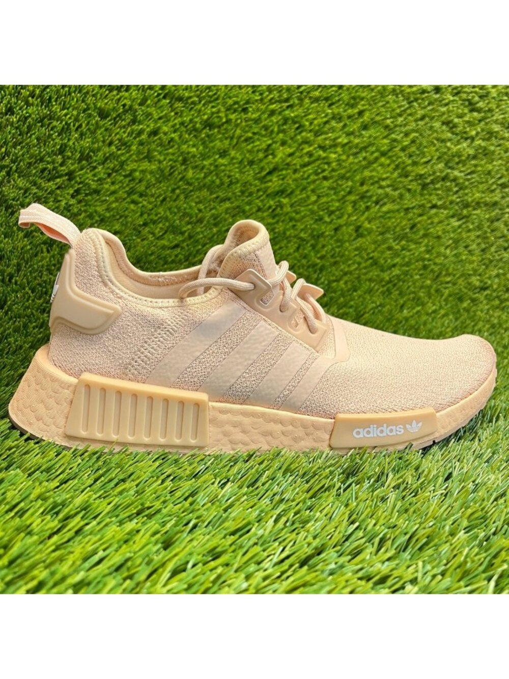 Adidas NMD R1 Womens Size 9 Beige Pink Athletic Running Walking Shoes Sneakers